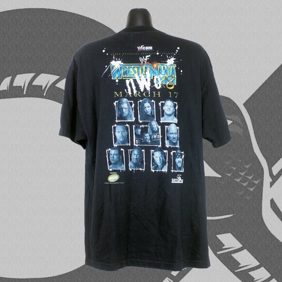 Vintage WWE Wrestlemania T-shirt NWO X8 2002 Men's XL Made in USA Black - Picture 2 of 4